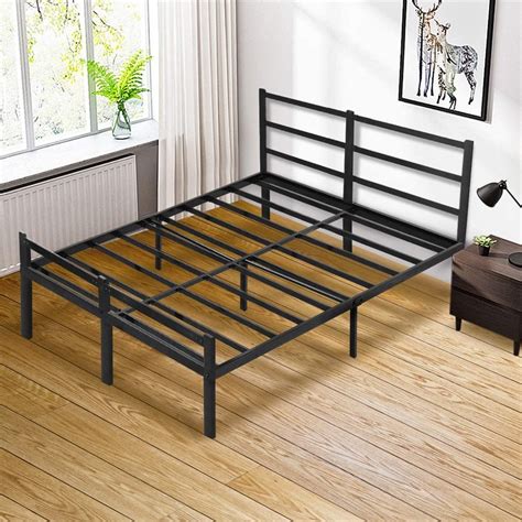 walmart metal platform box spring|Lusimo 14 inch Full Size Metal Platform Bed Frame .